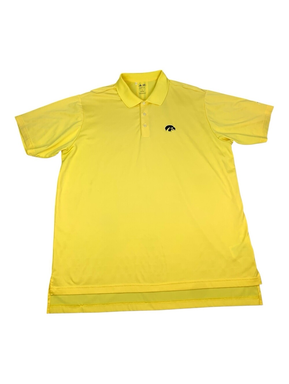 Iowa Hawkeyes Mens Polo Shirt, Adidas, Yellow, Moisture Wicking, Size XL